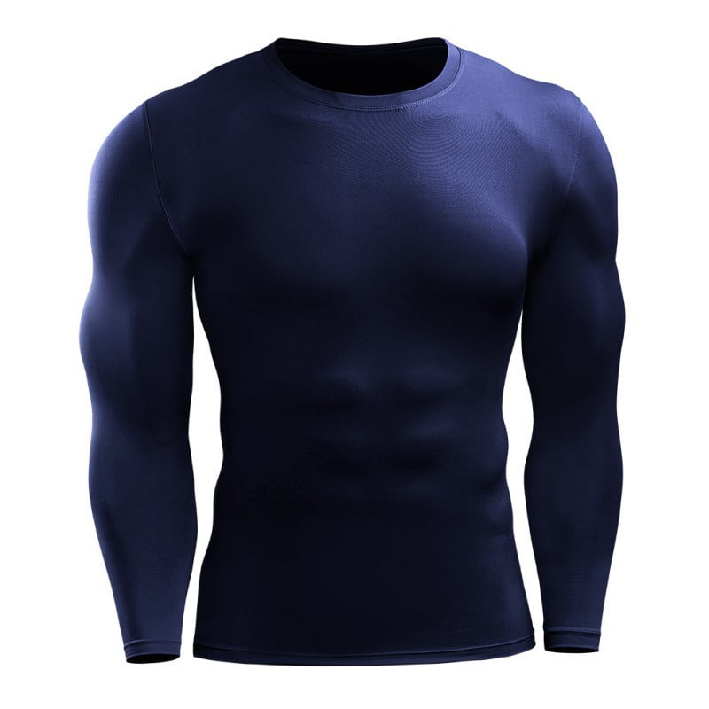 Men Compression Shirts Sport Tights Workout Fitness Running Shirt Long Sleeve Shirt Baselayer Cool Dry Underlayer Top