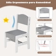 thumbnail image 4 of Costway Juego de Mesa y 2 Sillas para Niños con Cestas de Almacenamiento Extraíbles y Rompecabezas Adicional Gris y Blanco, 4 of 7
