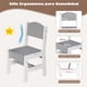 thumbnail image 4 of Costway Juego de Mesa y 2 Sillas para Niños con Cestas de Almacenamiento Extraíbles y Rompecabezas Adicional Gris y Blanco, 4 of 7