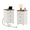 White, variant on Set of 2 Farmhouse End Table with Charging Station, White Wood Side Table with Drawer & Storage Cabinet, Nightstand with Power Outlets & USB Ports for Living Room Bedroom