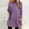 thumbnail image 1 of WILLBEST Fall Womens Tops Womens Winter Coat Loose Wool Jacket Long Sleeved with Pockets, 1 of 5