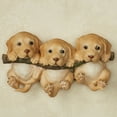 thumbnail image 2 of Adorable Trio of Labrador Puppies Dog on a Branch Wall Accent Golden Yellow, 2 of 5