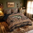 thumbnail image 2 of meiyoeat Wooden Fishing Bass Twin Bedding for Men Boys, Brown Vintage Lodge Cabin Bedding Comforter Set, Black Reversible, 7-Piece, 2 of 5