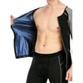 thumbnail image 4 of FUTATA Men's Weight Loss Sauna Shirt Workout Shirt Hot Sweat Suit Sweat Body Shaper Polymer Sweat Zipper Short Sleeve, 4 of 6