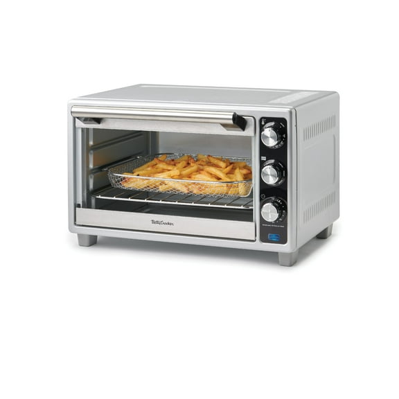 Betty Crocker Air Fryer Convection Toaster Oven, Multifunction 6-Slice Toaster and Air Fryer Oven, 0.8 Cu. Ft. 6 Slice Capacity AirFryer Toaster Oven Combo, 7 Function Convection Oven, Silver