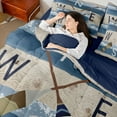 thumbnail image 4 of Feelyou Rustic Lake House Bedding Comforter Set 7pcs, Wooden Boat Paddle King Bedding Sets, Rustic Farmhouse Theme Reversible Bed Sheets, Lightweight Room Decor, 4 of 7