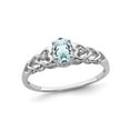 thumbnail image 4 of Gem & Harmony 2/5 Carat (Ctw) Aquamarine Heart Promise Ring in Sterling Silver for Women, 4 of 7
