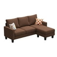 thumbnail image 7 of Lumihaven 70.8" L-Shaped Sectional Sofa with Ottoman Ergonomic Support Sofa Couch for Small Spaces Living Room, Apartment,Brown, 7 of 7