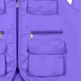 thumbnail image 3 of BRGZLK Kids Cargo Vest Solid Color Zip Up Spring Autumn Travel Multi Pocket Unisex Outer Wear Lightweight Utility Volunteer Vest Top Purple 7-8 Years, 3 of 4