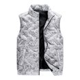 thumbnail image 1 of Men's Down Vest Maple Leaf Print Winter Warm Outdoor Activity Lightweight Insulated Jacket, 1 of 6