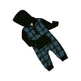 thumbnail image 4 of hirigin Baby Hooded Jumpsuit Long Sleeve Plaid Print One Piece Romper, 4 of 9