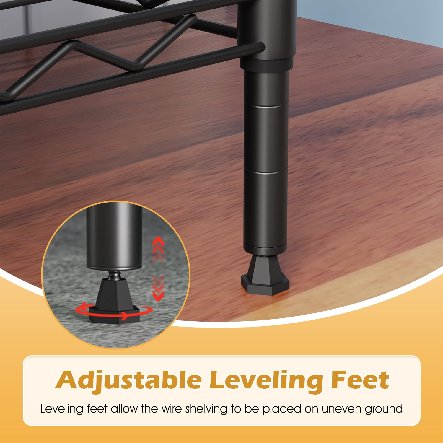 BestOffice 4 Tier Shelving Unit 35.4"L x 13.3"W x 53.7"H Metal Shelving Standing Storage Shelf with 4 Steel Frame Adjustable Layer Kitchen, Garage (Black)