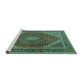 thumbnail image 2 of Ahgly Company Machine Washable Indoor Rectangle Persian Turquoise Blue Traditional Area Rugs, 5' x 7', 2 of 4