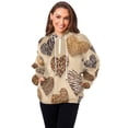 thumbnail image 6 of Iauyy Women's (s-xl) Pockets Fuzzy Sweatshirt -Double Plush Run Loose-fitting Hooded Sweater Design Wind Warmth for Sport Casual Leisure Jogging,Giraffe Spots, 6 of 8
