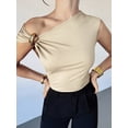 thumbnail image 6 of Women'S Off the Shoulder Tops Mental Elegant Asymmetrical Dressy Top Going Out Outfits Color XS, 6 of 9