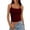 Red, variant on Women U-back Tank Top Built-in Padded Bra Seamless Stretch Inner Outer Wear Z02 Pink One Size