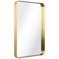 thumbnail image 3 of Empire Art Direct Ultra Brushed Gold Stainless Steel Frame Rectangle Wall Mirror, 22" x 30" x 2", Ready to Hang, 3 of 16