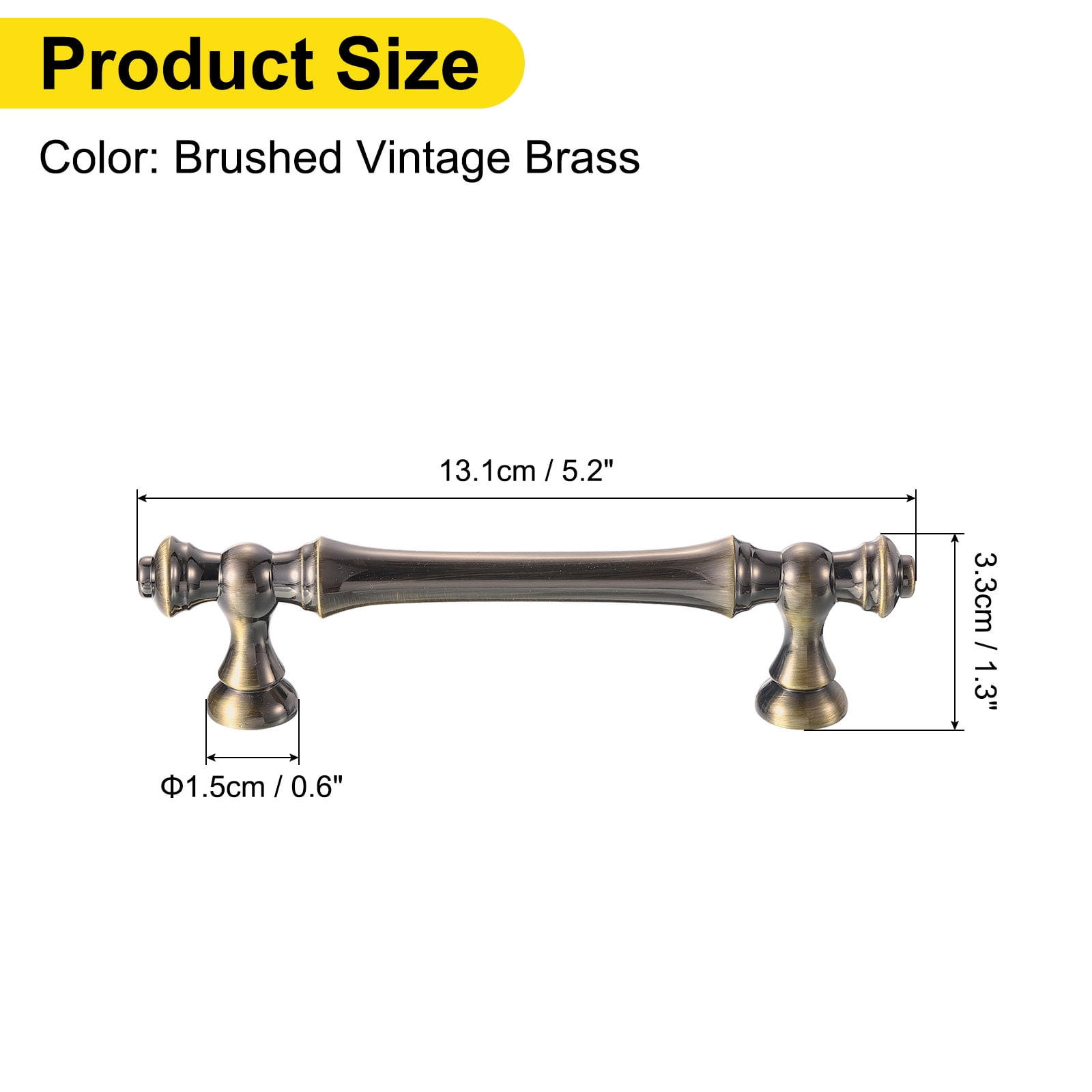 10pcs Cabinet Pulls Kitchen Dresser Pulls Drawer Pulls Hardware Pulls for Kitchen Drawer Cabinet Brushed Vintage Brass