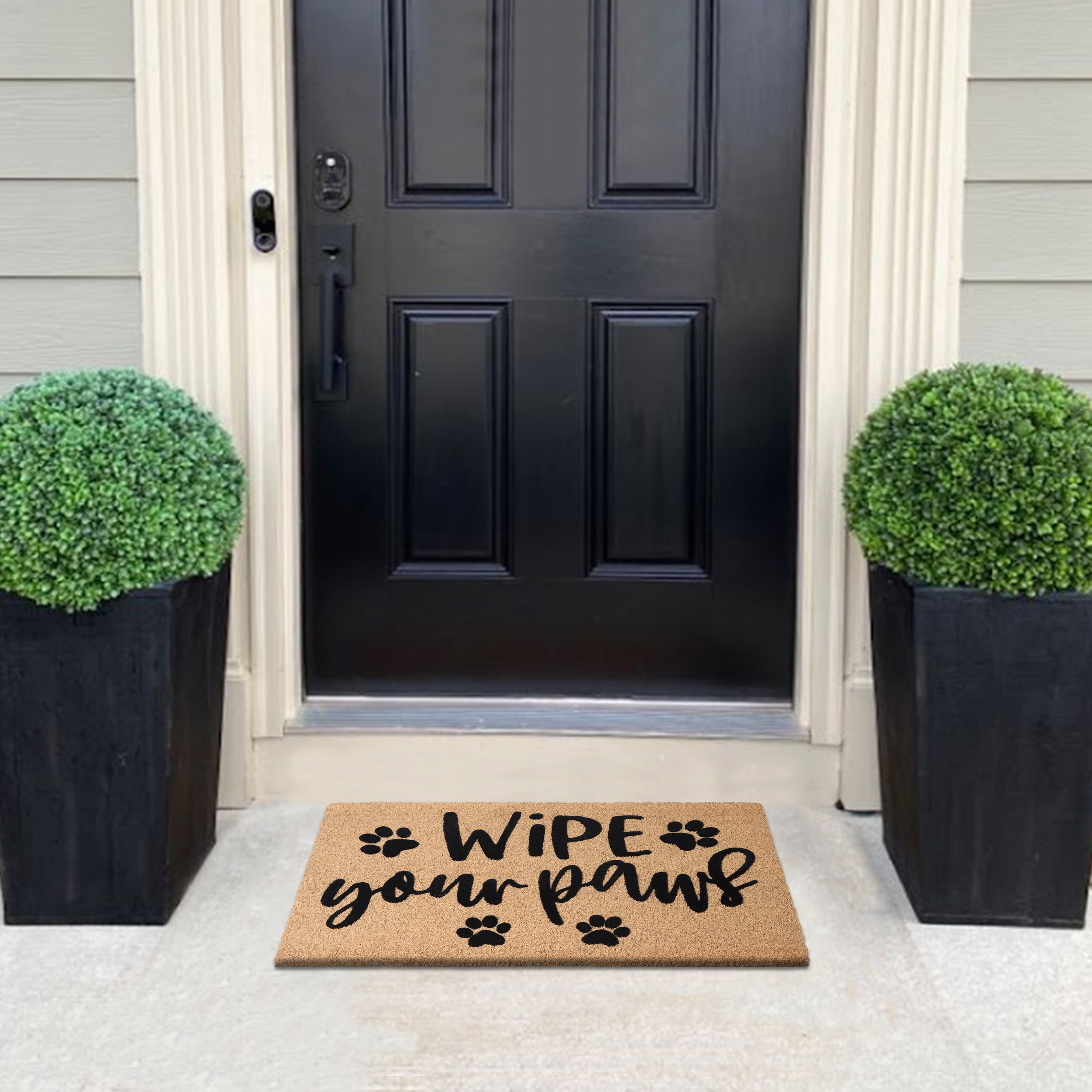 A1HC Natural Coir Flocked Doormat - Durable Non-Slip Welcome Mat, 18"x30", Ideal for Outdoor Entryways, Wipe Your Paws