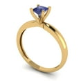 thumbnail image 2 of Clara Pucci 14K Yellow Gold 0.5ct Tanzanite Solitaire Ring for Women, 2 of 8