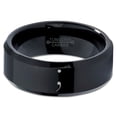 thumbnail image 2 of Tungsten Semicolon Punctuation Mark Symbol Band Ring 8mm Men Women Comfort Fit Black Beveled Edge Polished, 2 of 4