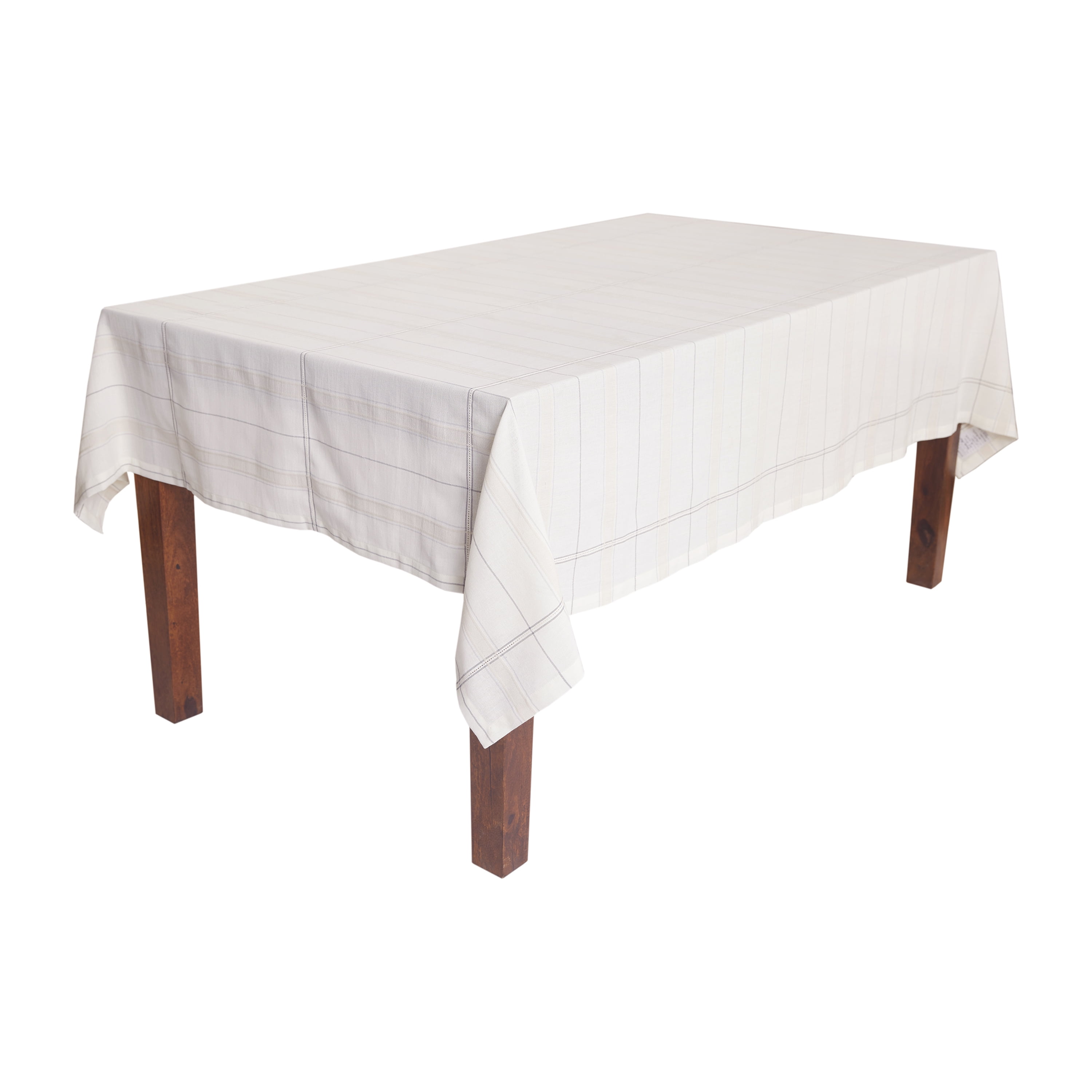 Better Homes & Gardens Silver Tuesday Plaid 60” x 102” Tablecloth – Cotton & Polyester Blend