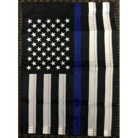 UPC: 0753569862083 | 12×18 American US Blue Line Police Lives Matter Embroidered Garden Flag USA