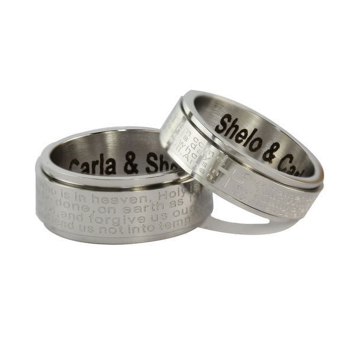 Personalized Stainless Steel Couples Lords Prayer Ring for Him