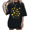 Black, variant on UNISHE Trendy Botanical Wildflower Print Tee Women's Relaxed Fit Summer Graphic Top