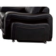 thumbnail image 4 of Faux Leather Upholstered Wooden Loveseat and Ottoman Set, Black, 4 of 6