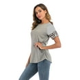 thumbnail image 6 of Tinglu Summer Tunic Tops Women's Comfy T-Shirt Female Top Leopard Sleeve, 6 of 8