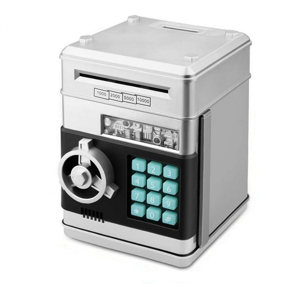 Funtogether Toy Electronic Piggy Bank for Kids, ATM Savings Bank with Password Protection, Automatic Paper Money & Coin Bank, Fun Toy Safe for Boys & Girls