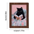thumbnail image 3 of Reading Cats Mini Framed Wall Art – Floral Cat Print Wood Decor,D, 3 of 6