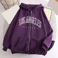 thumbnail image 6 of Quealent Women's Lightweight Cotton Blend Long Sleeve Zip Up Thin Hoodie Jacket Purple for Size 4XL, 6 of 8