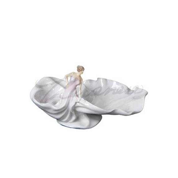 Veronese Design AP20020AA Fluted & Shallow White Porcelain Dish is Womans Skirt