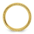 thumbnail image 3 of Auriga 925 Sterling Silver Gold-plated Herringbone Stackable Ring for Women Size- 5, 3 of 6