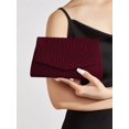 thumbnail image 2 of REMANLAN Women's Pleated Satin Evening Clutch Purse with Detachable Chain Strap, Burgundy, 2 of 7