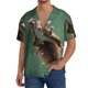thumbnail image 1 of Fotbe Squirrel Camisa Estampada de Manga Corta para Hombre, Casual de Verano, Estilo Playero, Sin Arrugas-Small, 1 of 5