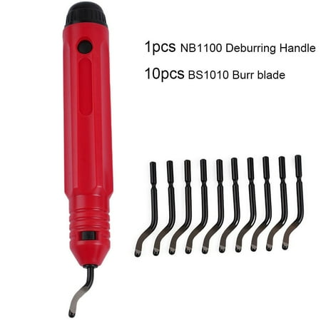 

NB1100 Handle Burr Deburring Remover Cutting Tool with 10pcs Rotary Deburr Blade