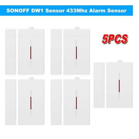 5PCS SONOFF DW1 Sensor 433Mhz Door Window Alarm Sensor Wireless Automation Anti-Theft Alarm Compatible With RF Bridge For Smart Home Security Alarm