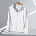 thumbnail image 2 of Garbnen M-4XL Womens Sun Protection Jacket Long Sleeve Zip Up Hoodie Woman with Pockets Summer Hiking Outdoor Womens Sun Shirt with Thumb Holes White XXL, 2 of 5