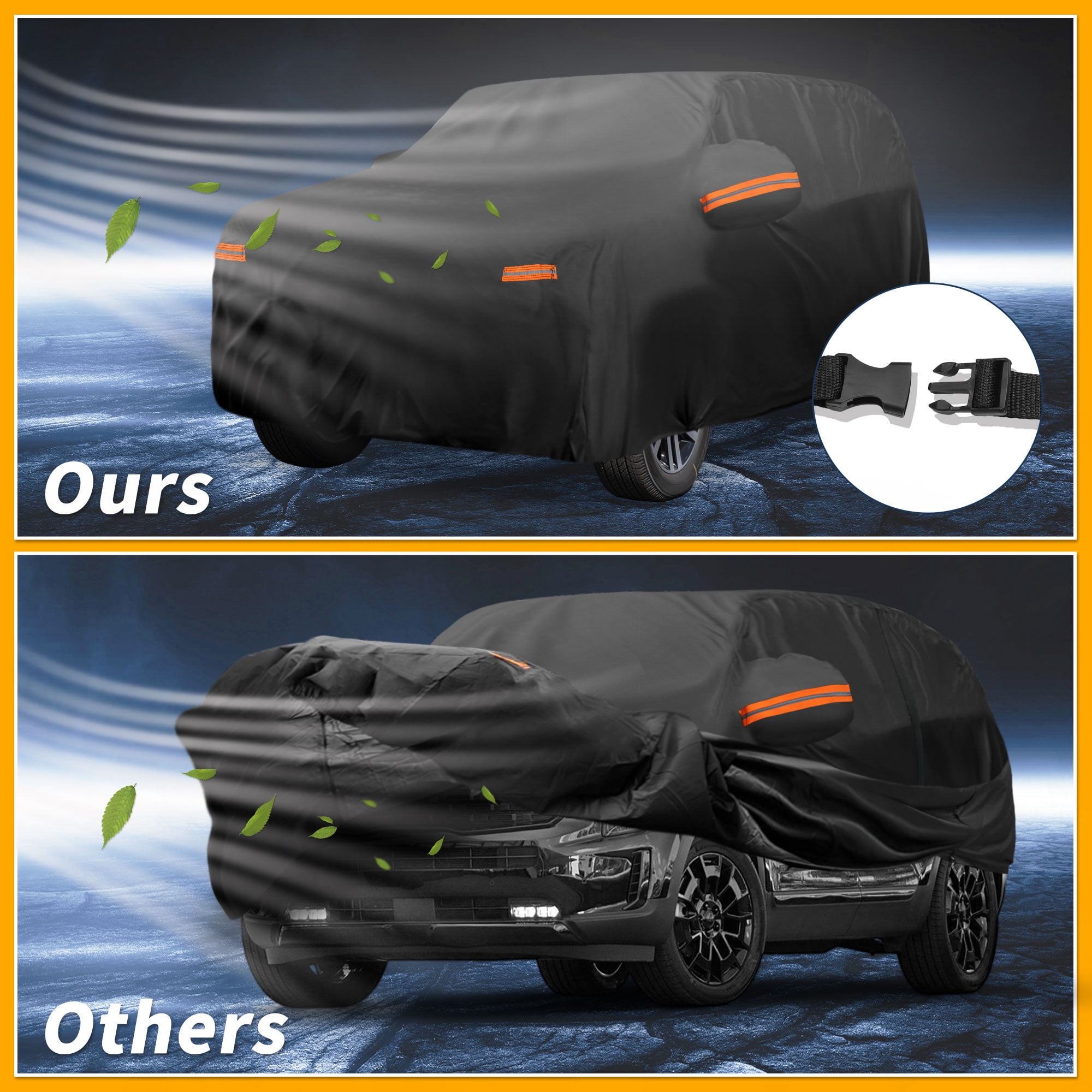 Unique Bargains Durable Waterproof Car Cover Black for Kia Telluride