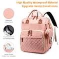 thumbnail image 3 of Bolsa de pañales con cambiador, mochila impermeable 3 en 1 para pañales de bebé con cambiador plegable, mochila de viaje grande para bebé niña, rosa melocotón, 3 of 5