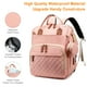 thumbnail image 3 of Bolsa de pañales con cambiador, mochila impermeable 3 en 1 para pañales de bebé con cambiador plegable, mochila de viaje grande para bebé niña, rosa melocotón, 3 of 5