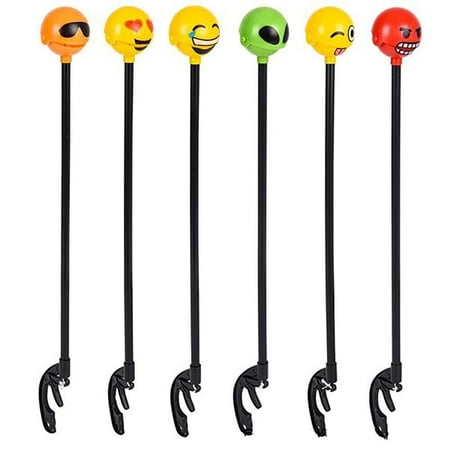 Emoticon Grabber – 20-inch Emoji Pick-up Tool- Pack of 12 Smiley Gift Ideas, Fun Party Prize for Kids, Toy Collections, and Educational