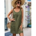 thumbnail image 5 of Summer Dress for Women Sleeveless Tank Dress with Pockets Casual Short A Line Dress Crewneck Sundress  Green XXL, 5 of 6