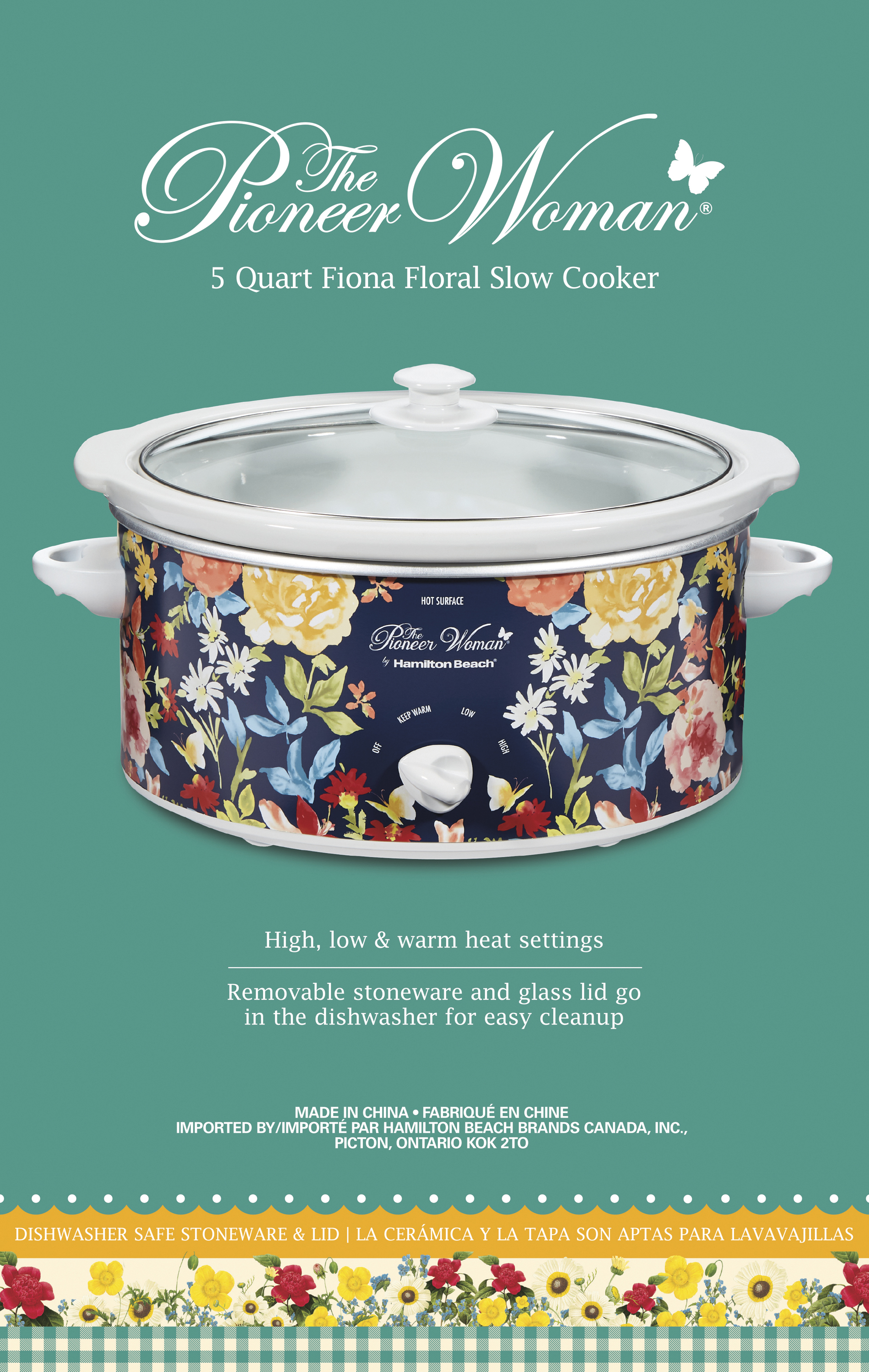 The Pioneer Woman Fiona Floral 5-Quart Portable Slow Cooker - image 5 of 6