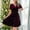 Wine, variant on Gspmoly Plus Size Dresses for Curvy Women, Women'S Solid Color Spring New Gold Velvet Europe and The United States Thin Temperament Round Neck Long Dresses Formal Dresses for Women up to 70% Off