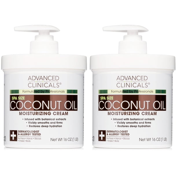 Advanced Clinicals Loción corporal de coco Crema hidratante y loción facial para mujeres y hombres | Loción de coco | Crema de aceite de coco natural para el cuidado de la piel, bálsamo de mantequilla