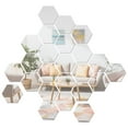 thumbnail image 1 of WASHWEPE Home Wall Decoration 36Set Hexagonal Wall Decor Self Adhesive Mirror Tiles Silver Acrylic, 1 of 8